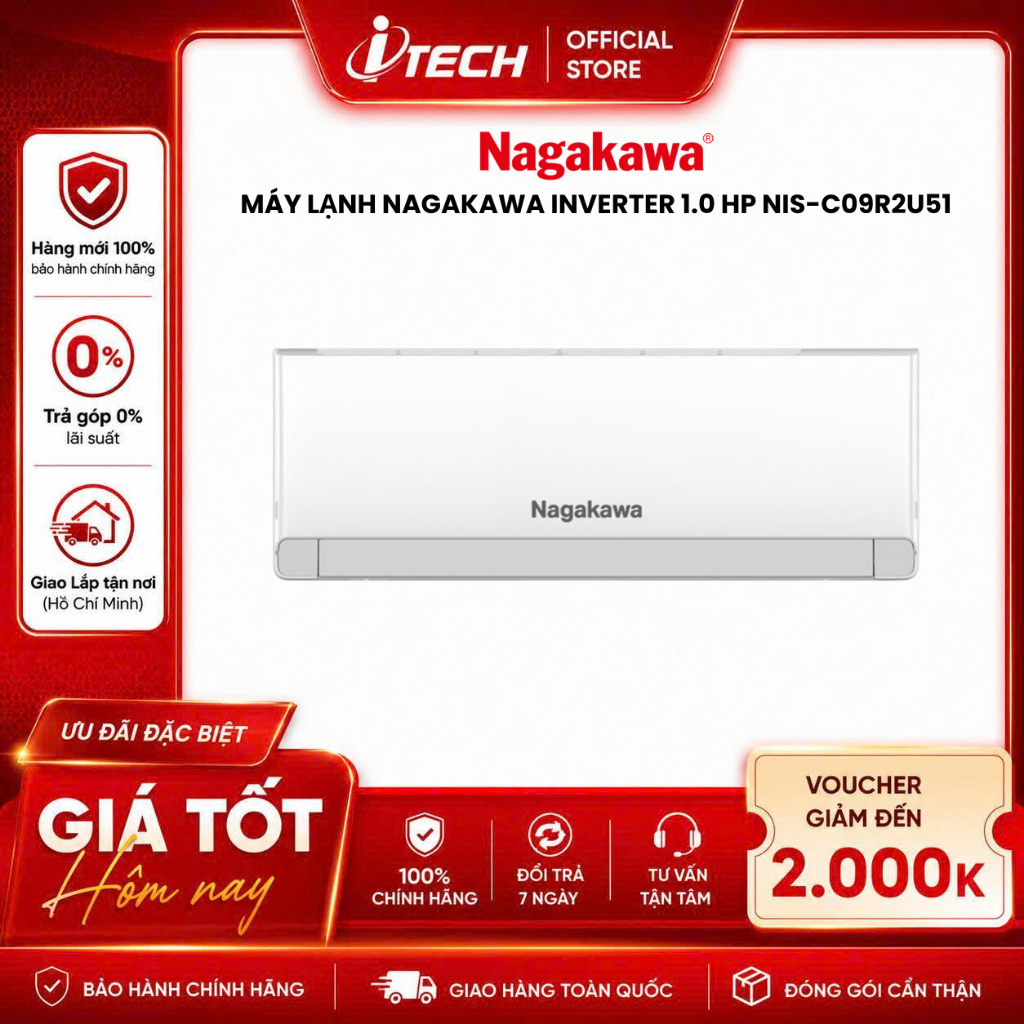C09R2U51 - Máy lạnh Nagakawa Inverter 1 HP NIS-C09R2U51 - Hàng chính hãng