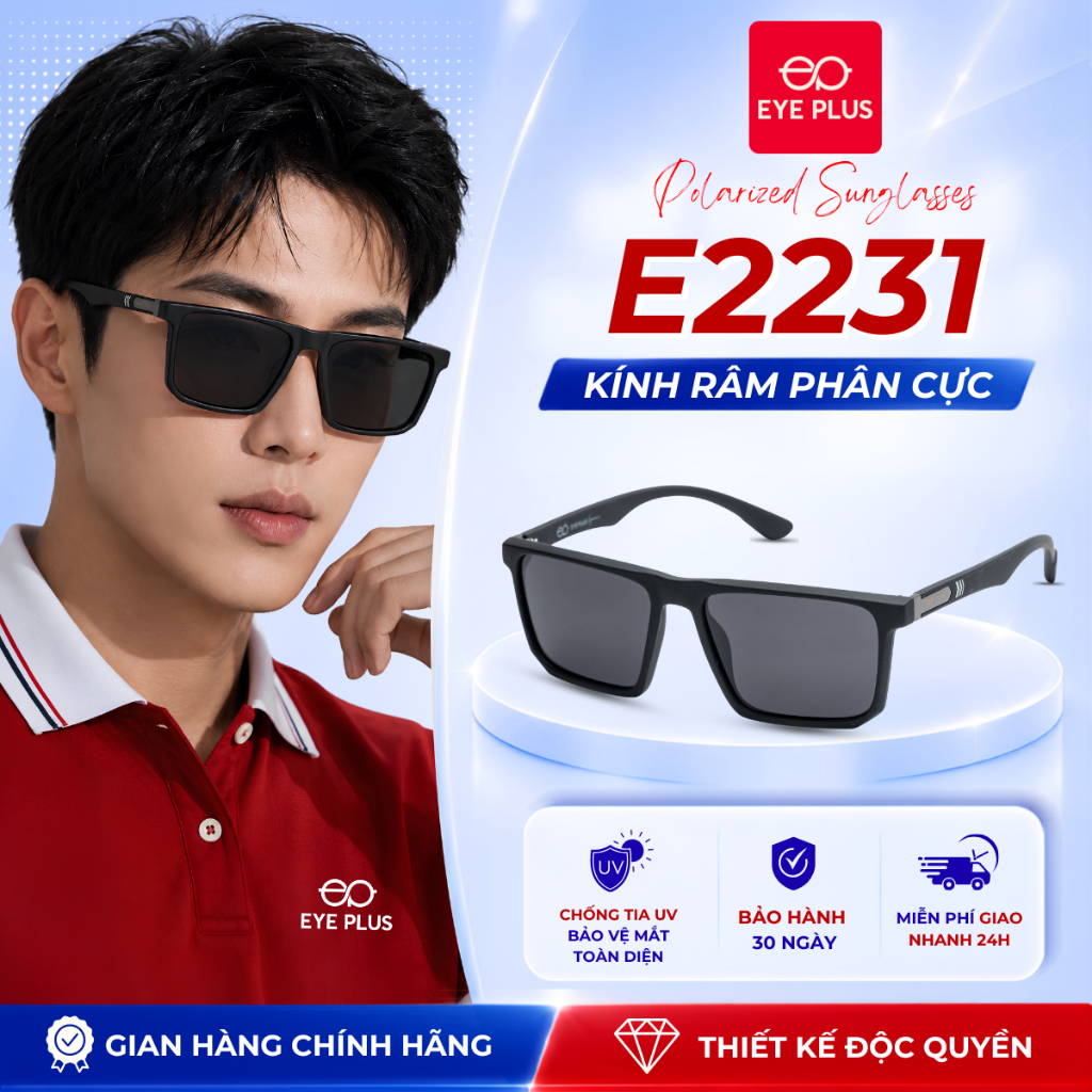 Kính Râm Phân Cực Nam Nữ Eye Plus 2231 Mắt Kính Mát Chống Lóa Polaroied và UV400 Thời Trang Cao Cấp