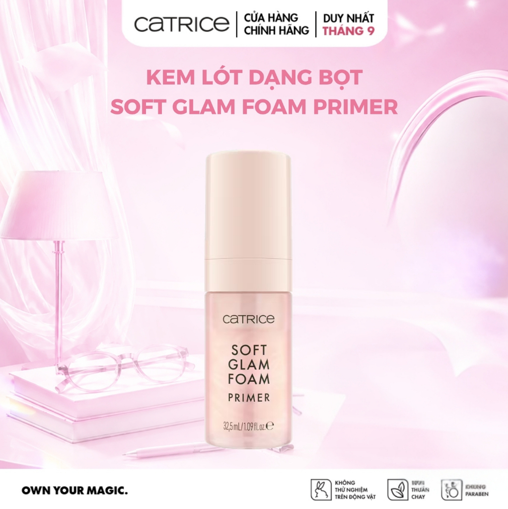 Kem lót dạng bọt cấp ẩm tức thì căng bóng Catrice Soft Glam Foam Primer 32,5ml