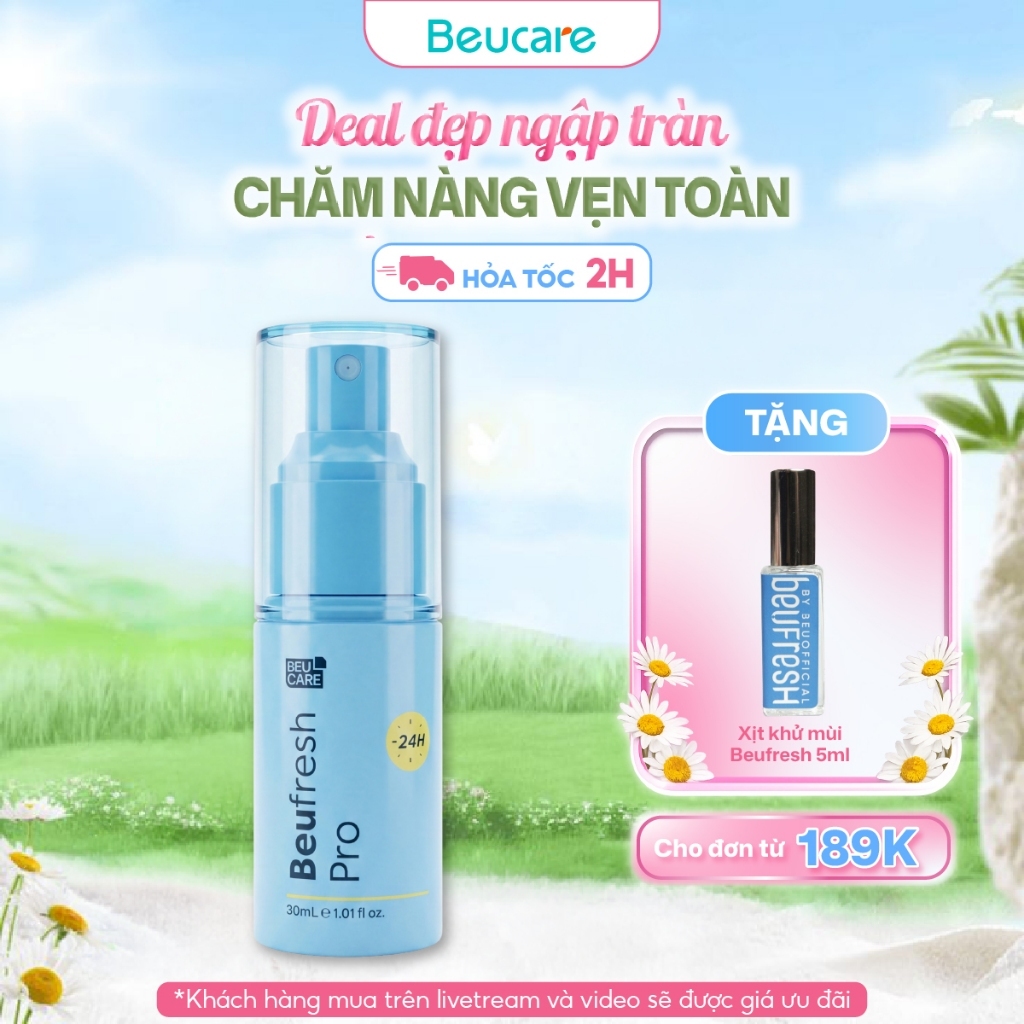 Xịt khử mùi toàn thân, lăn khử mùi BEUFRESH ngăn tiết mồ hôi, hạn chế mùi cơ thể 30ml