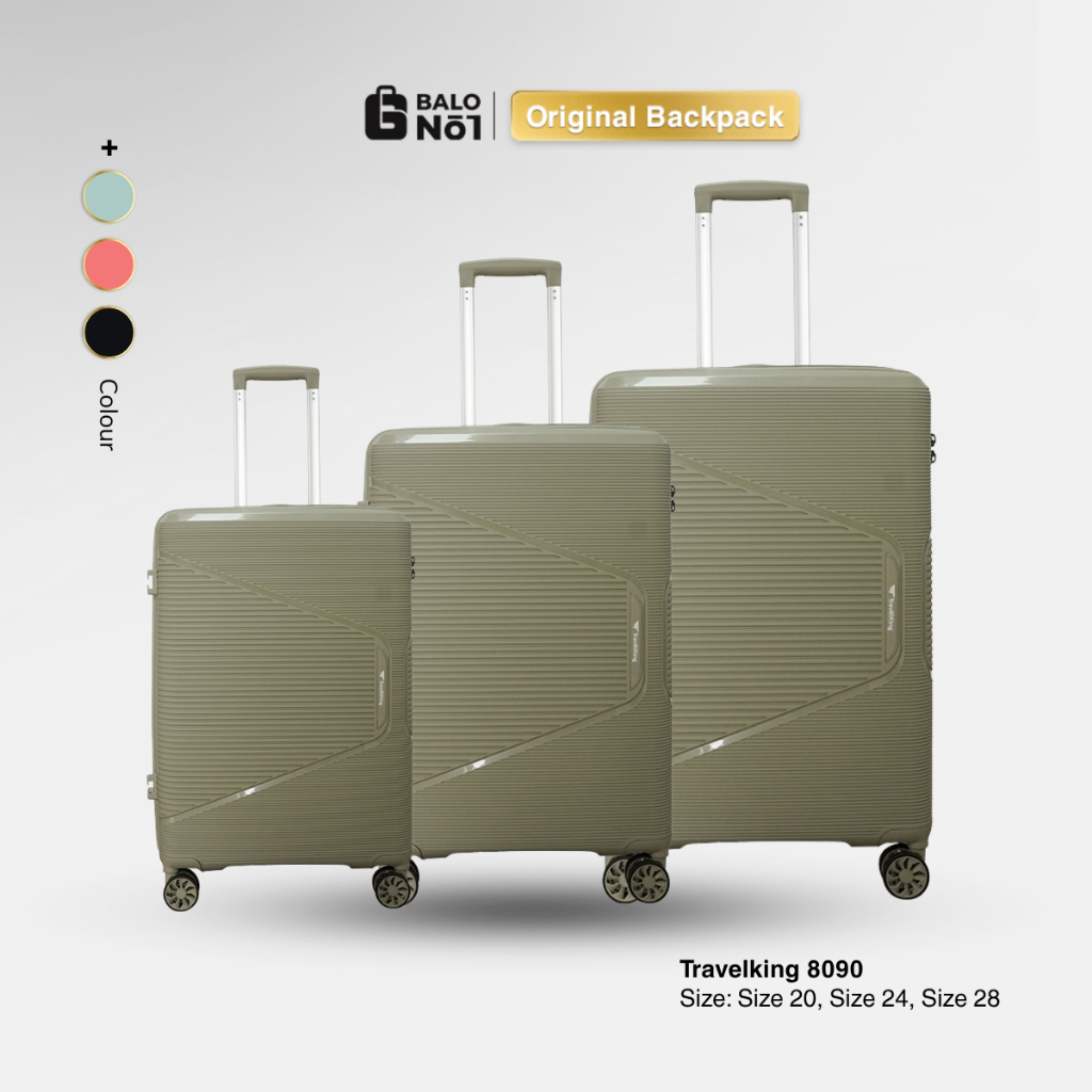 [Nới rộng] Vali Du Lịch Chính Hãng Hùng Phát Travelking 8090 Nhựa PP Dẻo Chống Bể Vỡ Bảo Hành 10 năm