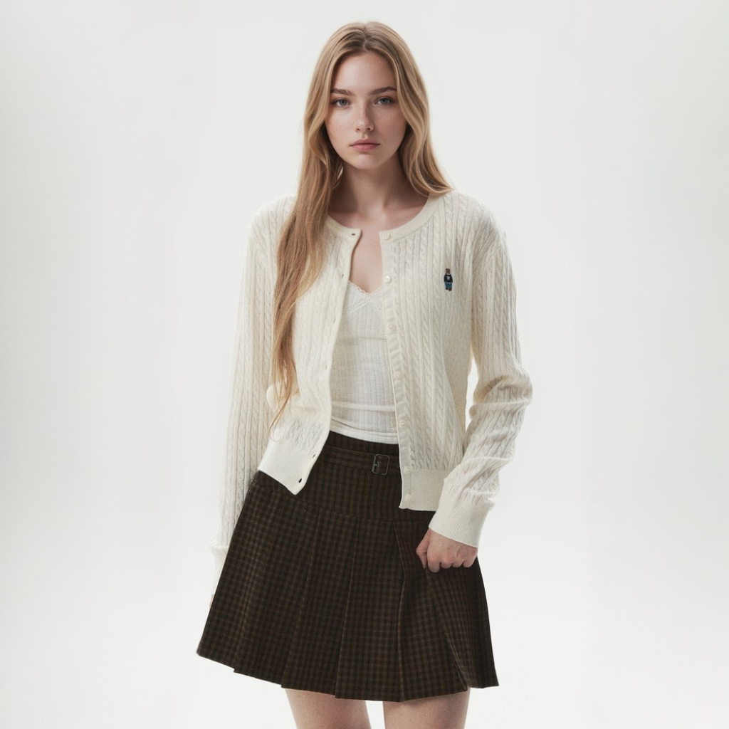 Áo Cardigan WHO.A.U Steve High Gauge Wool Cable Cardigan_WHCKGB912F