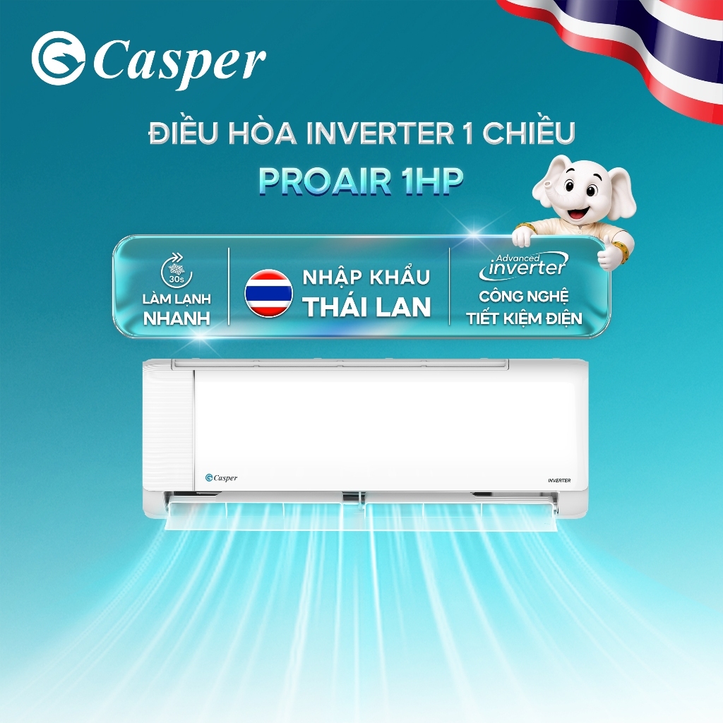 [KOL] Điều hòa/Máy lạnh Casper Inverter ProAir 1 chiều 1HP EC-09IU36 - Bảo hành 3 năm - Chính hãng