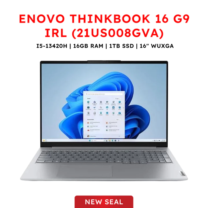 Lenovo Thinkbook 16 G9 IRL (21US008GVA) | I5-13420H | 16GB RAM | 1TB SSD | 16" WUXGA
