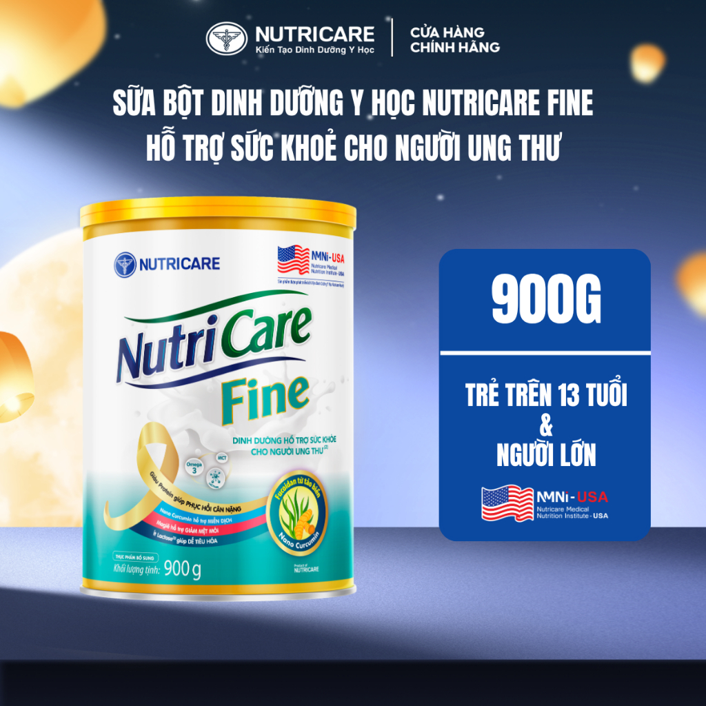 Sữa Bột Nutricare FINE Tăng Cường Sức Đề Kháng Ăn Ngon Miệng Giảm Táo Bón Hỗ Trợ Người Ung Thư Giảm Tác Hại Hoá Xạ Trị