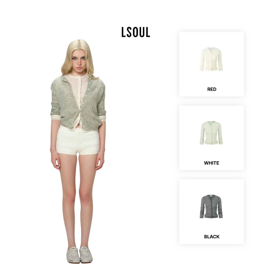 LSOUL Áo Len Dệt Kim Dài Tay Basic Mary Top + Quần Short Len Cạp Cao Bo Gân Echo Short A25102861