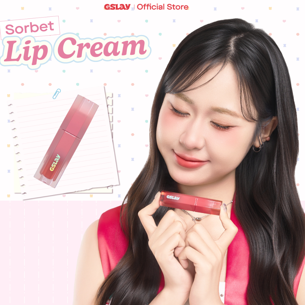 Son kem GSLAY Sorbet Lip Cream mịn lì thuần chay che phủ rãnh môi giữ màu lâu trôi (4gr)