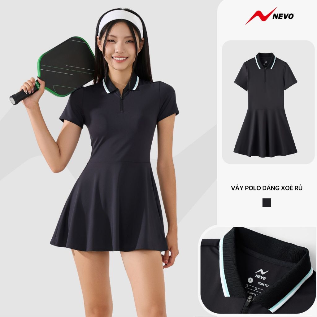 Váy Thể Thao Nữ Tập Tennis/Pickleball/Golf NEVO Cao Cấp Ôm Dáng, Nhanh Khô WBDR26S001