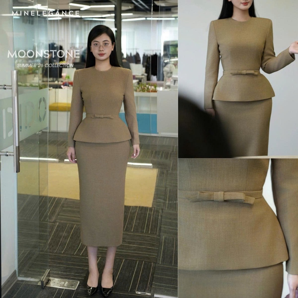 MINELEGÁNCE | SET VEST ÁO & CHÂN VÁY BÚT CHÌ THANH LỊCH, SANG TRỌNG - MIN205