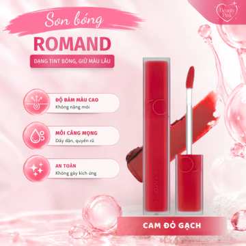 Son Kem ROMAND Blur Cam Đỏ Gạch Siêu Lì Mịn Mượt Chuẩn Màu Set Nhanh Trang Điểm Hằng Ngày