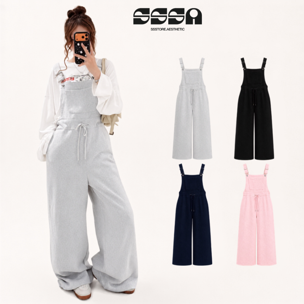 Quần Yếm Nỉ Chân Cua SSSA Form Unisex Không Xù Che Khuyết Điểm Tốt Dành Cho Nam Nữ SSSTORE.Aesthetic