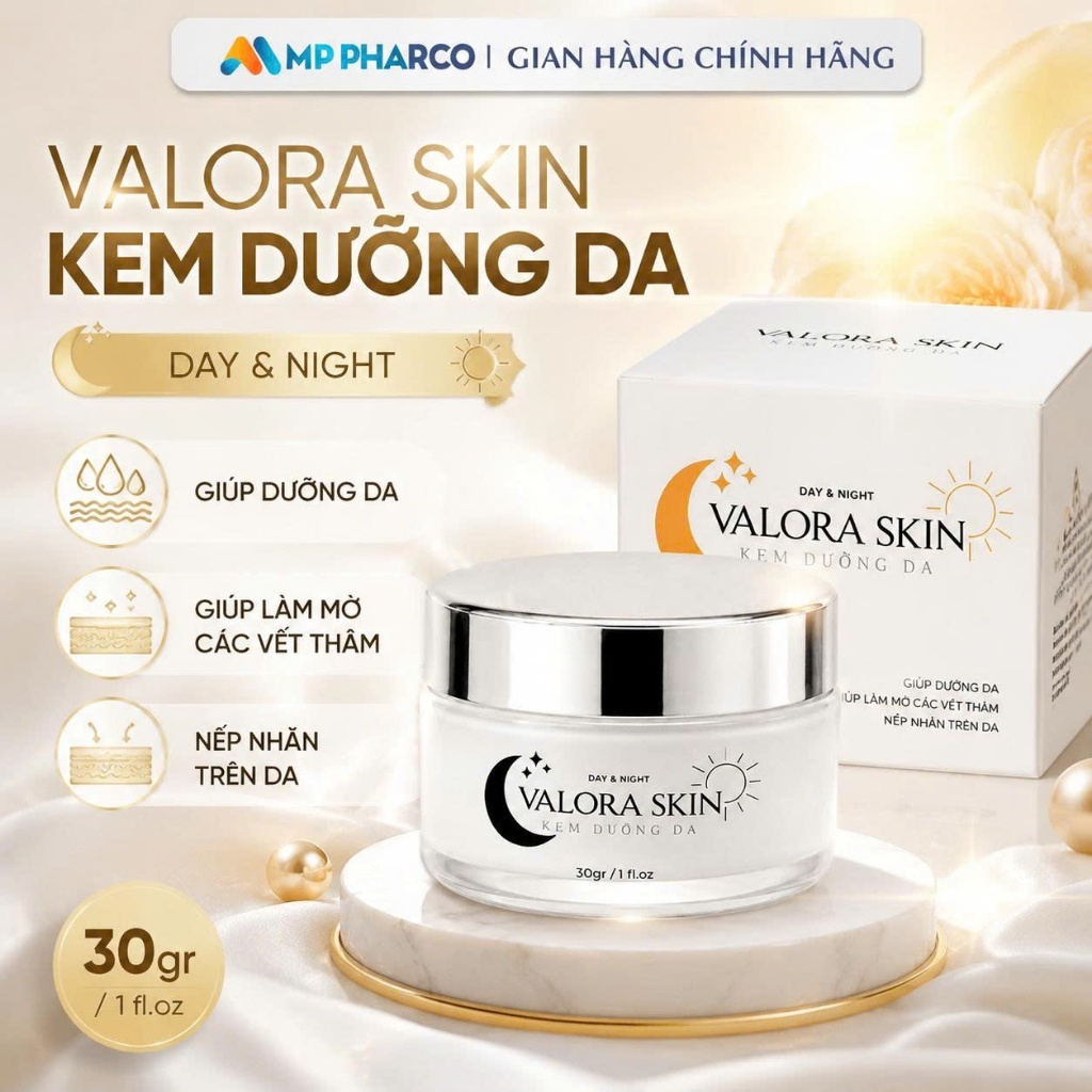 Kem dưỡng da Valora Skin 30g – Giúp da mịn màng, tươi sáng ,chăm sóc da ngày và đêm (K60)