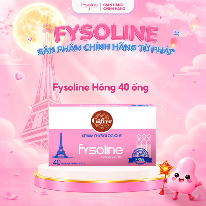 Fysoline - Nước muối sinh lý Pháp - Vệ sinh mắt, mũi, miệng cho bé - Hộp 40 ống x 5ml