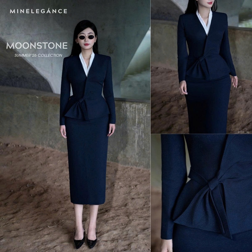 MINELEGÁNCE | SET ÁO VEST & CHÂN VÁY BÚT CHÌ THANH LỊCH, SANG TRỌNG - MIN193
