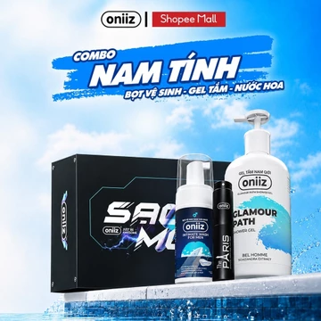 Combo nam tính Gel tắm, nước hoa cao cấp Oniiz, quà tặng bọt vệ sinh nam giới, dung dịch nam tạo bọt 100ml