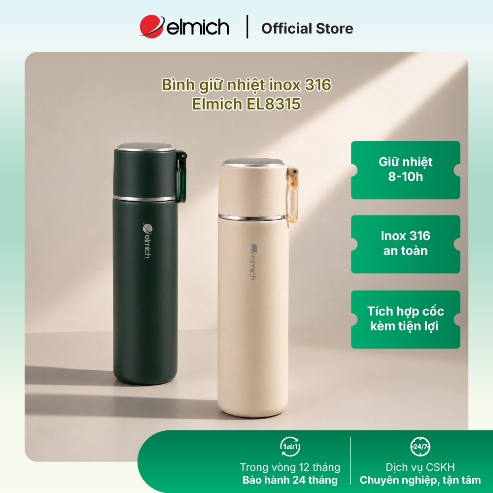 Bình giữ nhiệt inox 316 Elmich EL8315 dung tích 480ml
