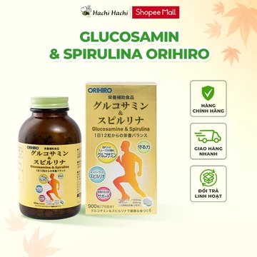 TPBVSK: Viên uống Glucosamine & Spirulina Orihiro 900 viên, tăng dịch khớp, hỗ trợ giảm thoái hóa, khô khớp