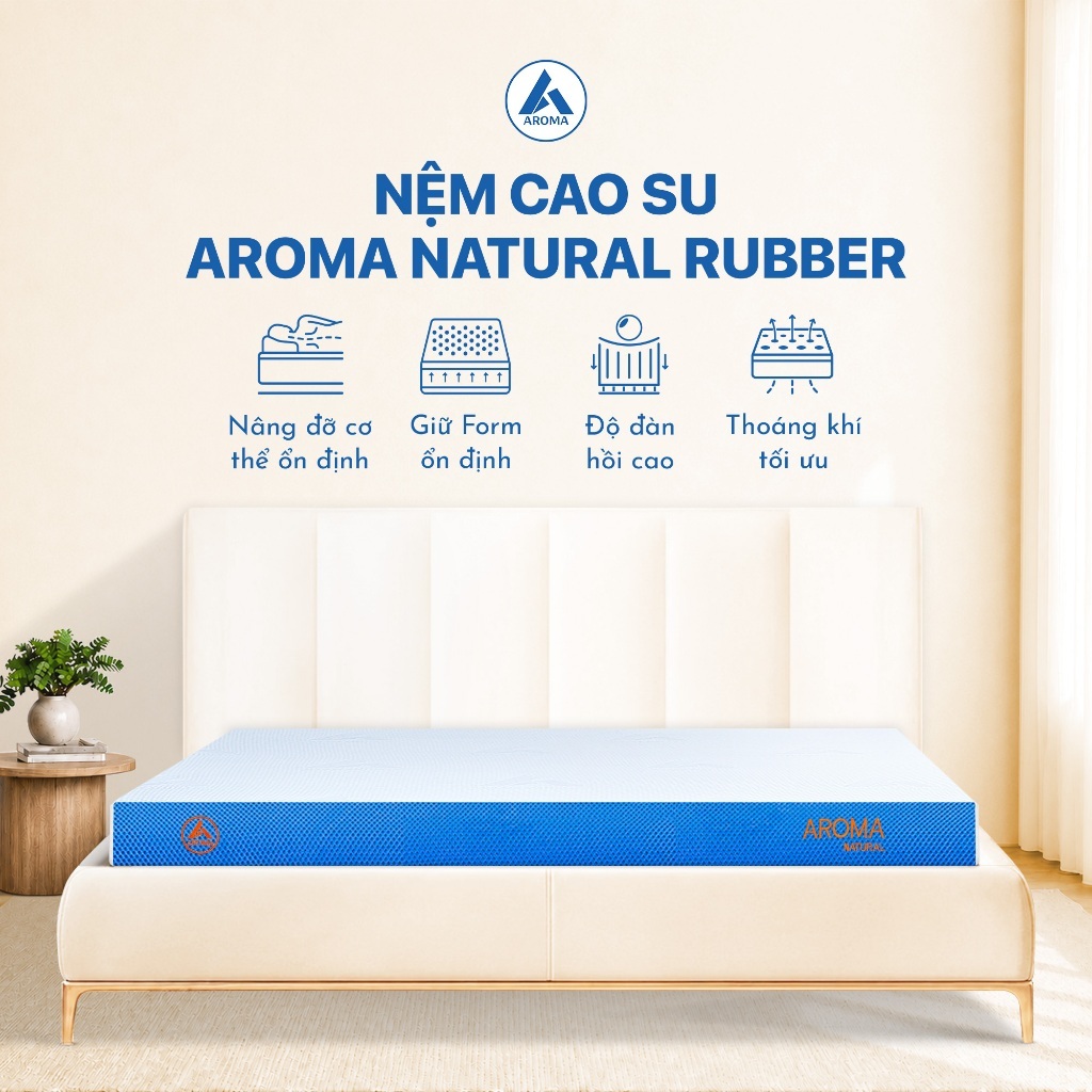 Nệm Cao Su Hybrid Natural Rubber Đệm Foam Kết Hợp 2cm Cao Su Thiên Nhiên Êm Ái Bảo Hành 10 Năm