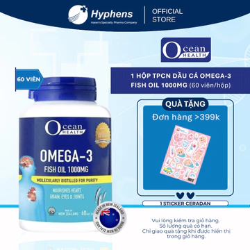 (Date xa - T7/2027) Viên Uống Dầu Cá Ocean Health Omega 3 Fish Oil 1000Mg - Hộp 60 Viên (Hỗ Trợ Tim Mạch, Trí Nhớ, Mắt)