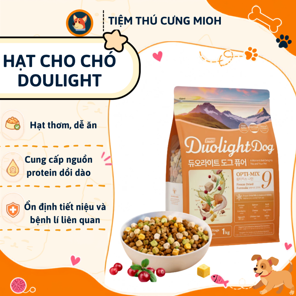 Hạt cho chó Duolight Dog Mix Topping 1KG