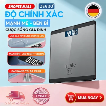 ZEVIDO CÂN SỨC KHỎE ĐIỆN TỬ ISCALE SE MAX 180KG CAO CẤP - CÂN ĐIỆN TỬ CAO CẤP - CÂN SỨC KHỎE