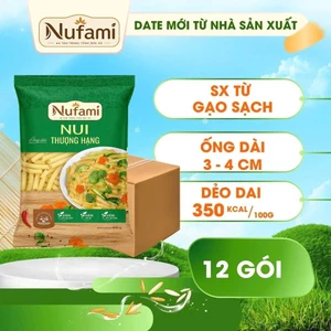 ( 1 Thùng - 12 Gói ) Nui Ống Dài Vàng Eat Clean Giảm Cân Ăn Kiêng Nufami - Gói 400gr