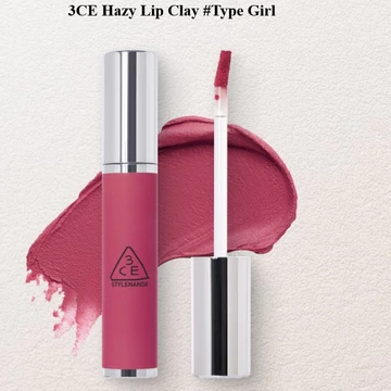 Son Kem 3CE Vỏ Bạc Hàn Quốc Màu #Hồng Tím – 3CE Hazy Lip Clay #TYPEGIRL - 4.0g
