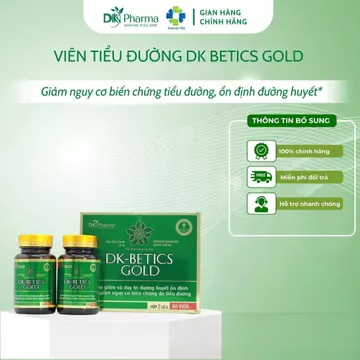 Viên Uống DK Betics Gold Hỗ Trợ Ổn Định, Kiểm Soát Đường Huyết, Hạn Chế Nguy Cơ Biến Chứng Bệnh Tiểu Đường -DK Pharma