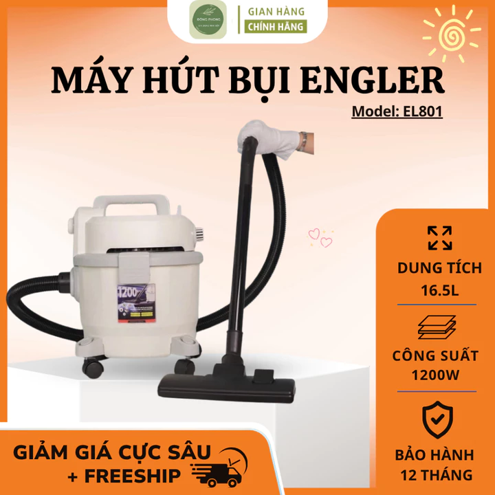 Máy Hút Bụi Engler EL801 Thùng Chứa 16.5L Hút Liên Tục, Máy Hút Bụi Dùng Cho Nhà Ở Cửa Hàng - Đông Phong