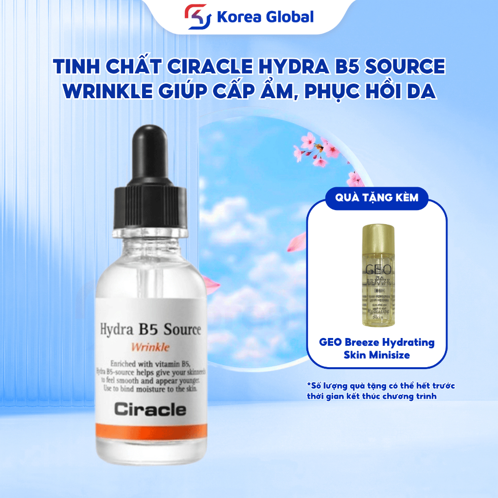 Tinh Chất CIRACLE Hydra B5 Source Wrinkle Serum Giúp Cấp Ẩm, Cải Thiện Nếp Nhăn, Phục Hồi Da 30ml
