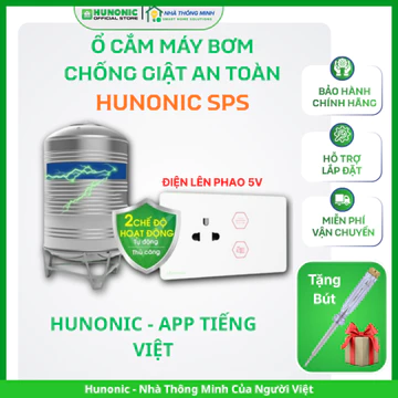 Ổ Cắm Chống Giật Máy Bơm, Ổ Cắm Máy Bơm An Toàn Hunonic SPS, Ổ Cắm Máy Bơm Kết Hợp Phao Điện