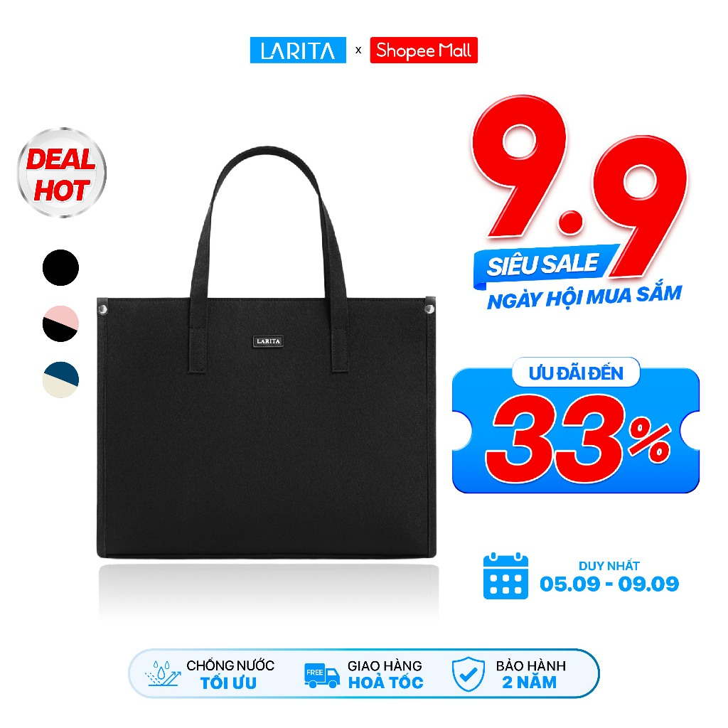 Túi Xách Nam Nữ Unisex Larita METRO WORK - Ngăn Chống Sốc Laptop 13 Inch, Dây Đeo Trợ Lực, Chất Vải Polyester Cao Cấp | BigBuy360 - bigbuy360.vn