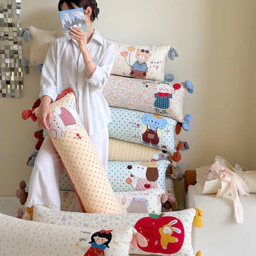 Gối ôm Cotton linen đa năng, gối dài đa năng 35x100cm đa năng vừa làm gối ôm, gối tự, gối đầu