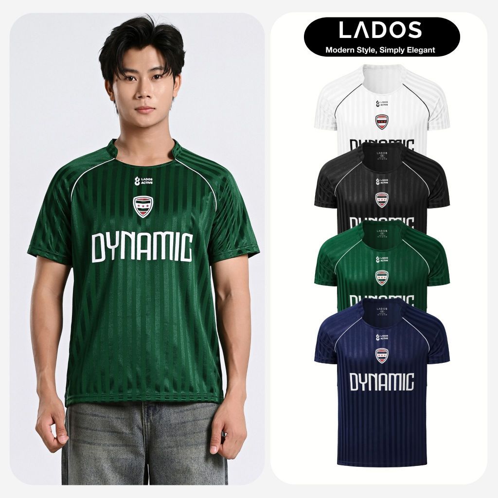 Áo Thun Football Dynamic Jersey LADOS - 9285 Họa Tiết Raglan Sọc Nổi Co Giãn Thoải Mái, Thấm Hút Mồ Hôi