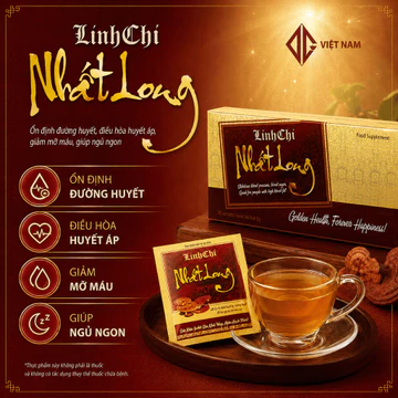 2 Hộp Trà Thảo Dược Linh Chi Nhất Long - Giảm Tiểu Đường, Hạ Huyết Áp,Giảm Mỡ Máu, Hạ Men Gan.