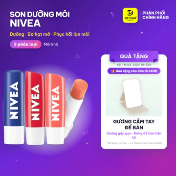 Son Dưỡng Môi Nivea 4.8g - Original Care Dưỡng Ẩm, Peach Shine Hương Đào, Strawberry Shine Dâu Tây - Dr Thêm