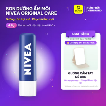 Son Dưỡng Ẩm Môi Nivea Original Care 4.8g - Dưỡng Ẩm Chuyên Sâu, Phục Hồi Môi Khô, Không Chì (85061) - Dr Thêm