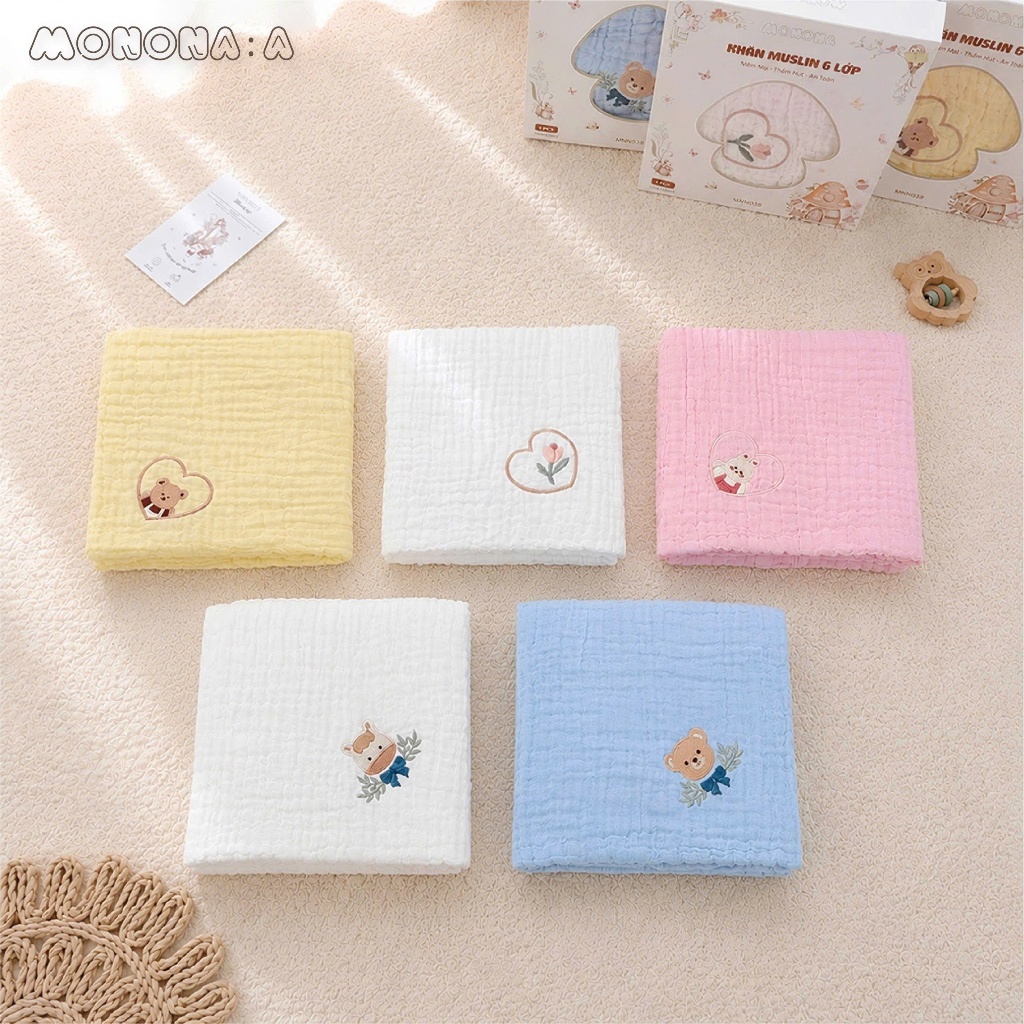 Khăn tắm xô 6 lớp Monona siêu mềm, siêu thấm cho bé