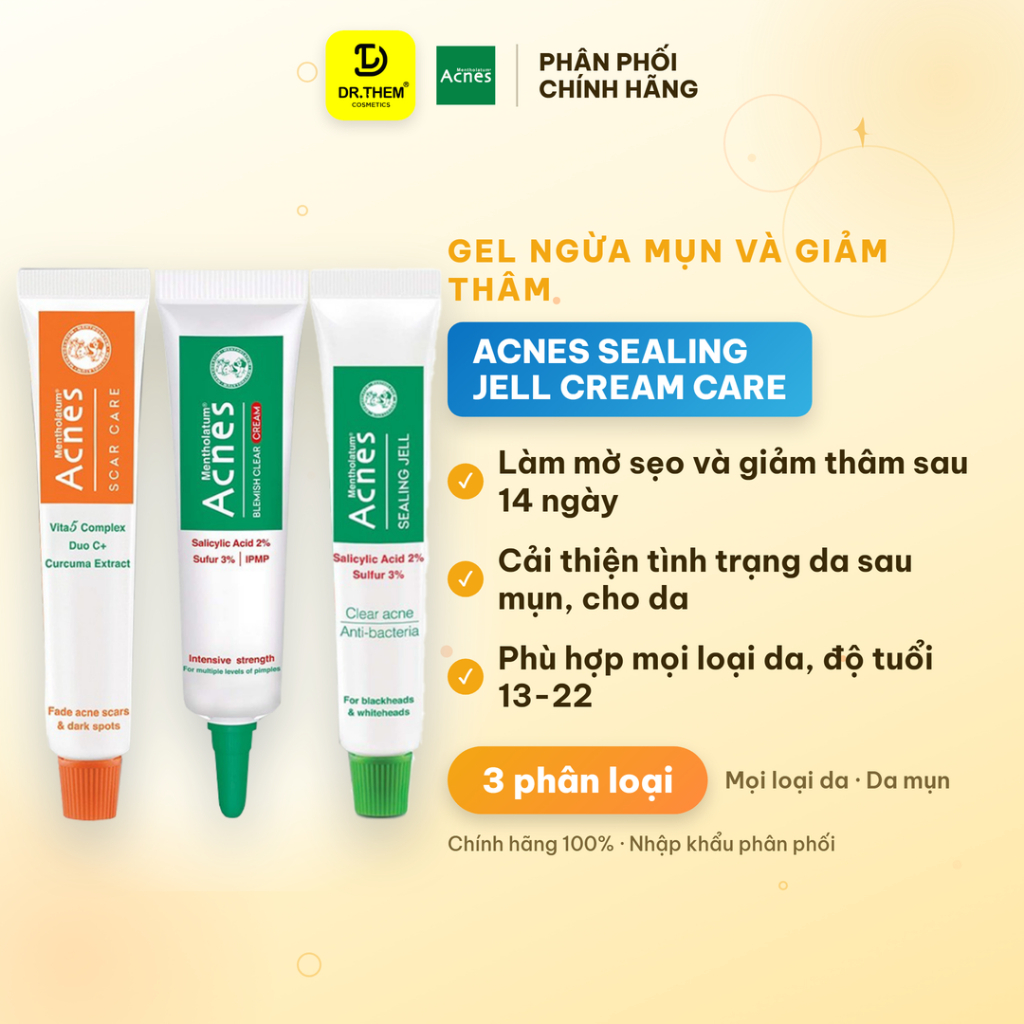 Gel Ngừa Mụn và Giảm Thâm Acnes (Sealing Jell / CLEAR CREAM/ Scar Care / Dán Mụn)- Dr Thêm | BigBuy360 - bigbuy360.vn