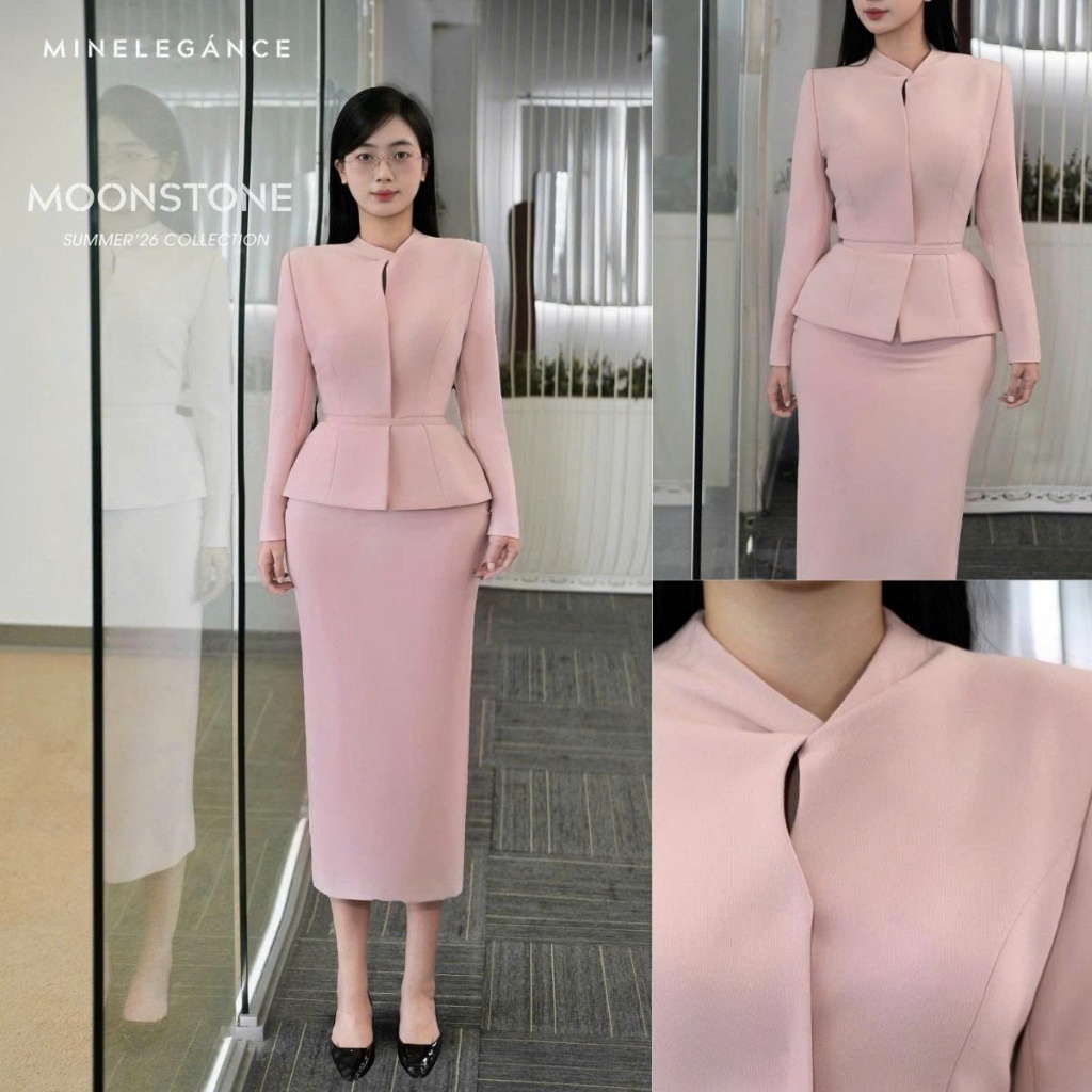 MINELEGÁNCE | SET ÁO VEST & CHÂN VÁY BÚT CHÌ THANH LỊCH, SANG TRỌNG - MIN179
