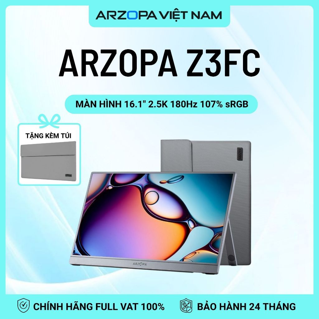 Màn Hình Di Động ARZOPA Z3FC 16.1" 2.5K 180Hz IPS | 107% sRGB | USB-C Mini HDMI | Chính Hãng | BigBuy360 - bigbuy360.vn