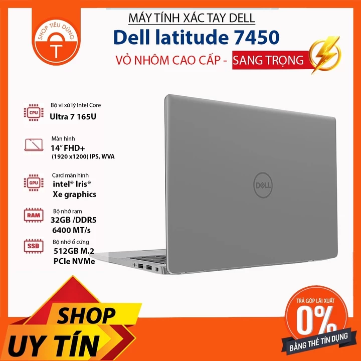 Dell Latitude 7450 Ultra 7 165U Ram 32Gb DD5 SSD 512GB 14" (Model 2024)