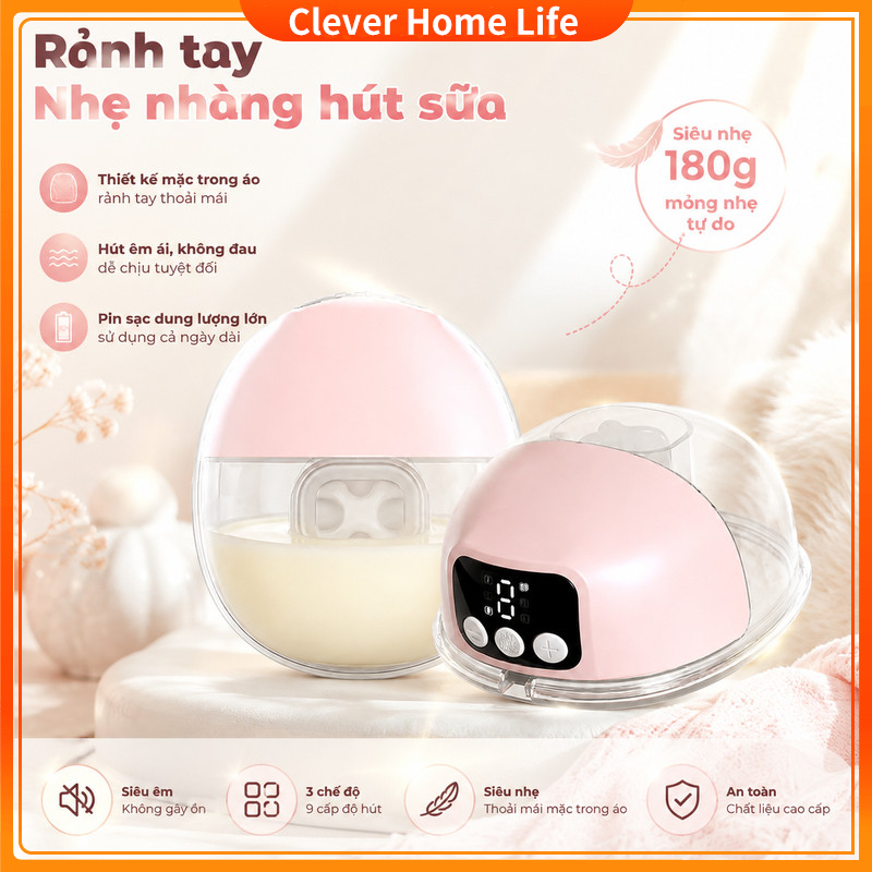 🥇FREESHIP🥇Máy Hút Sữa Đơn Không Dây Bản Cao Cấp Máy Hút Sữa Rảnh Tay 12 Chế Độ Massage Hút Êm Ái