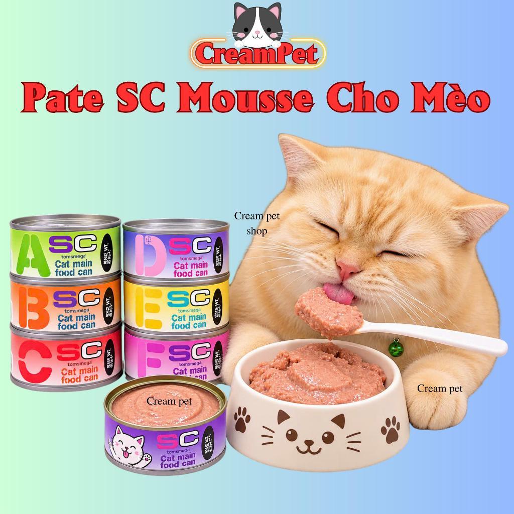 (Thùng 24 lon) Pate SC cao cấp cho mèo, Dạng Gravy và Mousse mềm tan, dưỡng lông, mix nhiều vị