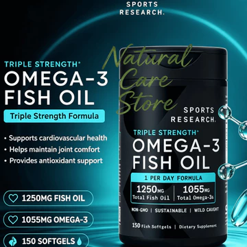 【Nhập khẩu từ Mỹ】Viên uống Sports Research Triple Strength Omega-3 Fish Oil 1250mg 150 viên
