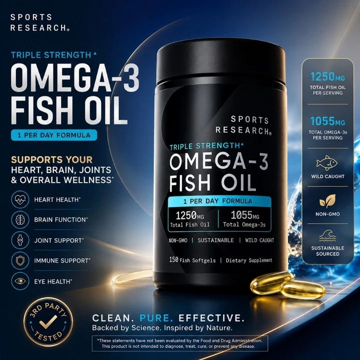 【Hàng Nhập Mỹ】Viên Uống Triple Strenght Omega-3 Fish Oil 150v Của Mỹ