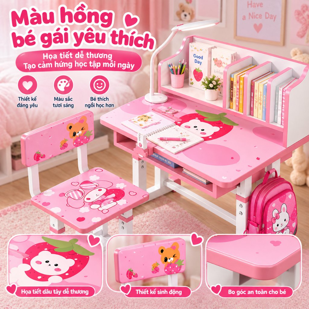 HUHU Bàn học nâng hạ chiều cao chống gù  Bảo vệ cột sống dễ điều chỉnh phù hợp mọi độ tuổi | BigBuy360 - bigbuy360.vn