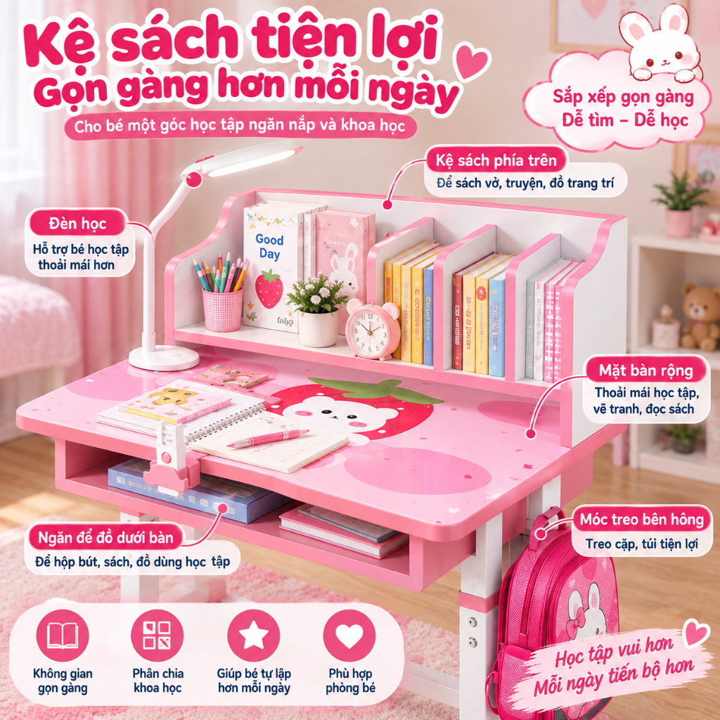 HUHU Bàn học nâng hạ chiều cao chống gù  Bảo vệ cột sống dễ điều chỉnh phù hợp mọi độ tuổi | BigBuy360 - bigbuy360.vn