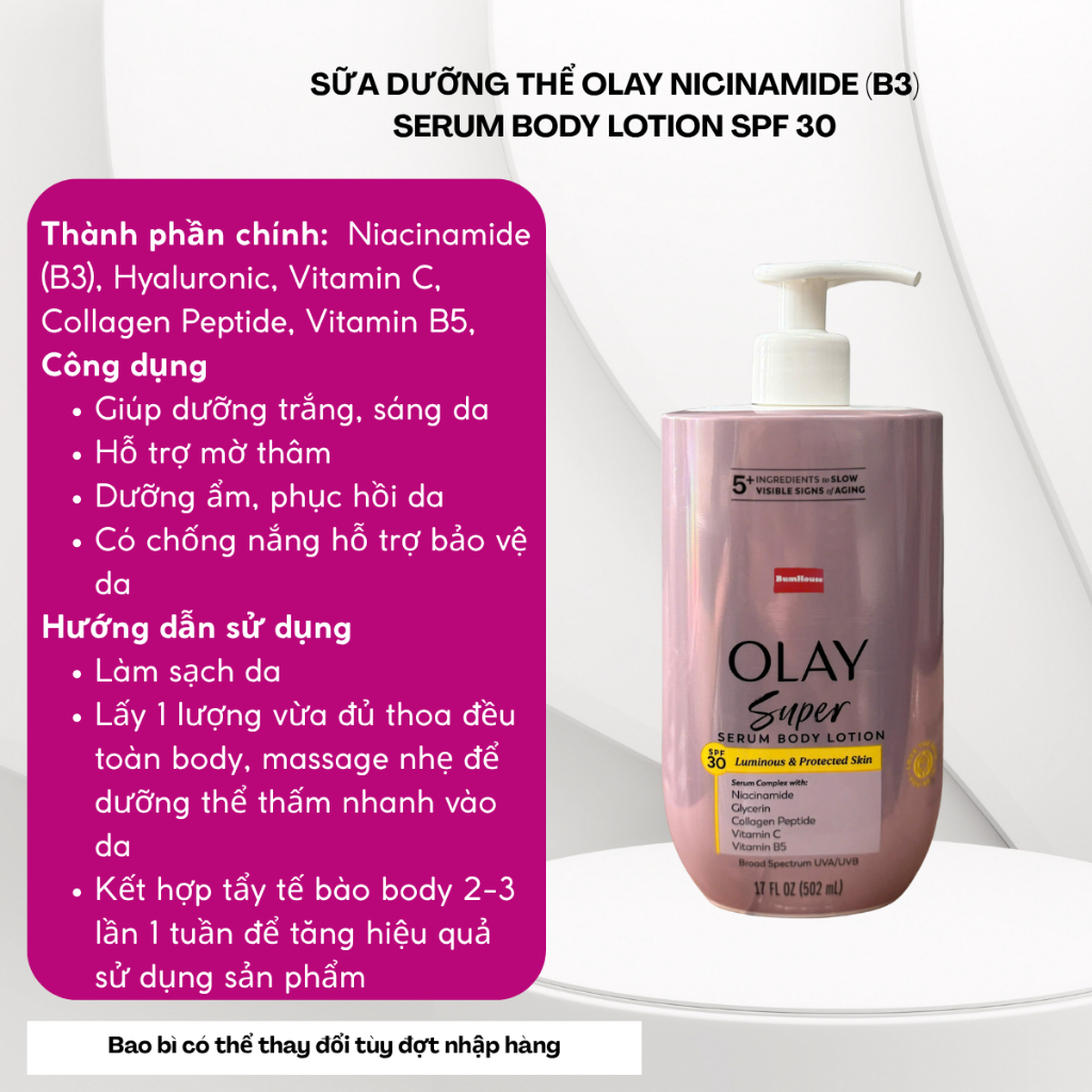 Kem Dưỡng Thể Olay Collagen B3 Firming & Hydrating Body Lotion 502ml/ 574ml | BigBuy360 - bigbuy360.vn