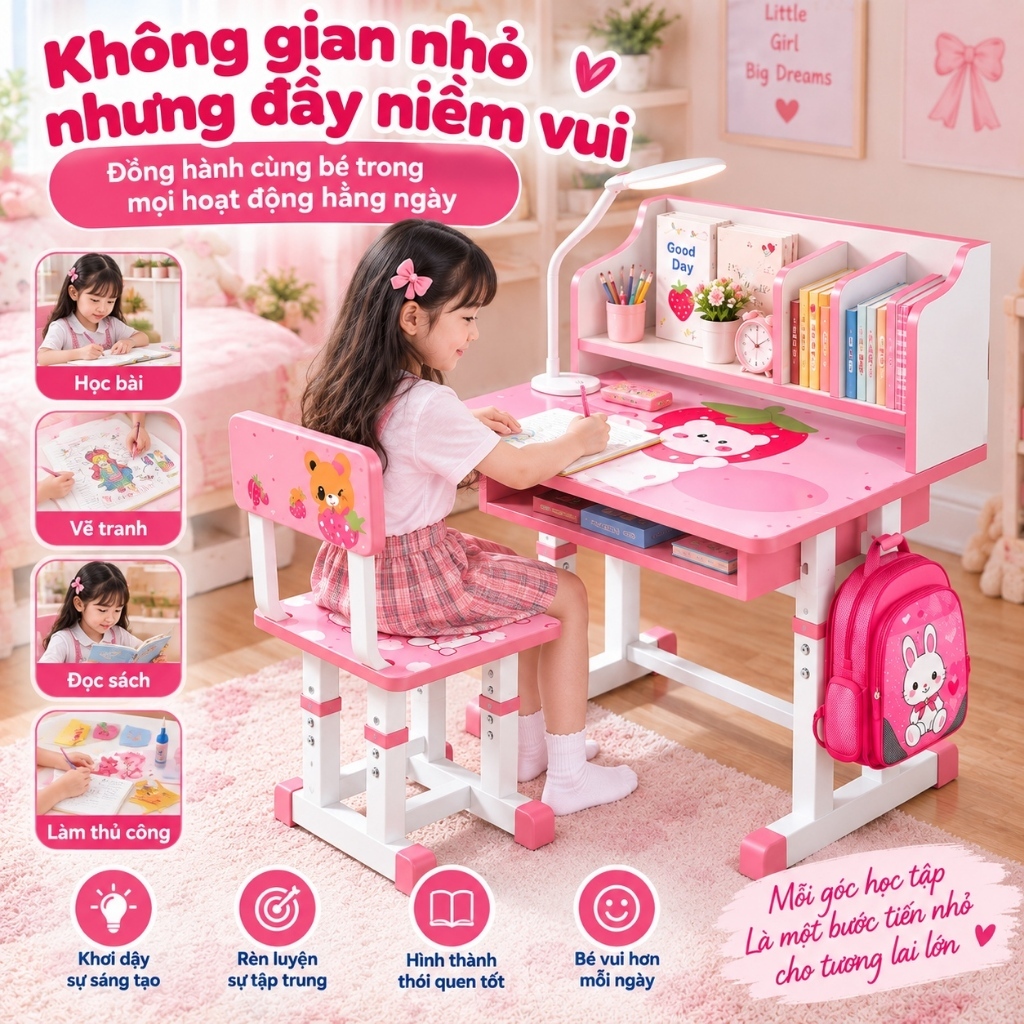 HUHU Bàn học nâng hạ chiều cao chống gù  Bảo vệ cột sống dễ điều chỉnh phù hợp mọi độ tuổi | BigBuy360 - bigbuy360.vn